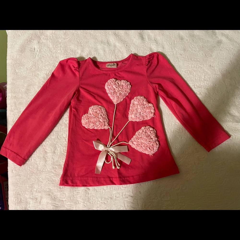 Girl Pink heart top